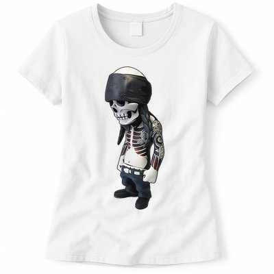 Gangster Skull Cool Swag Womens T-Shirt