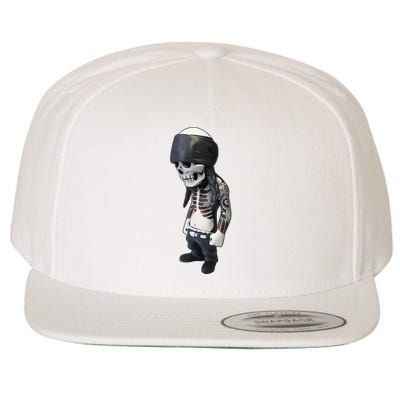 Gangster Skull Cool Swag Wool Snapback Cap