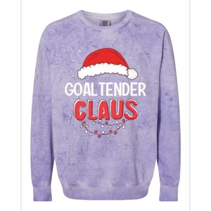 Goaltender Santa Claus Christmas Matching Costume Cute Gift Colorblast Crewneck Sweatshirt