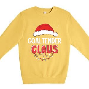 Goaltender Santa Claus Christmas Matching Costume Cute Gift Premium Crewneck Sweatshirt