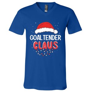 Goaltender Santa Claus Christmas Matching Costume Cute Gift V-Neck T-Shirt