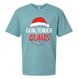 Goaltender Santa Claus Christmas Matching Costume Cute Gift Sueded Cloud Jersey T-Shirt