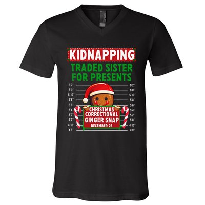 Ginger Snap Christmas Correctional Funny Inmate Xmas Party V-Neck T-Shirt