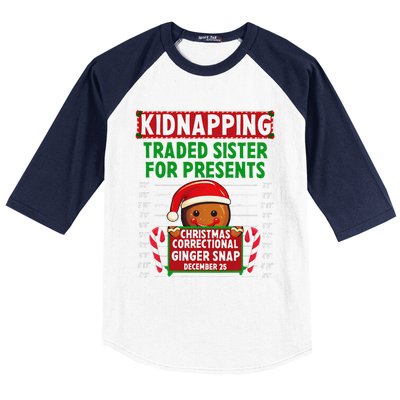 Ginger Snap Christmas Correctional Funny Inmate Xmas Party Baseball Sleeve Shirt