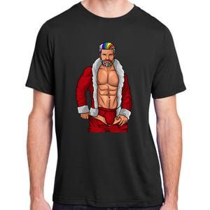 Gay Santa Claus LGBTQ Rainbow Christmas Xmas Gift Funny Fun Adult ChromaSoft Performance T-Shirt