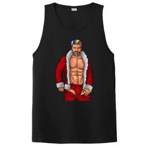 Gay Santa Claus LGBTQ Rainbow Christmas Xmas Gift Funny Fun PosiCharge Competitor Tank