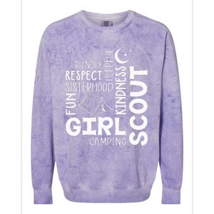 Girl Scout Camping Adventure Scout Troop Cookie Dealer Colorblast Crewneck Sweatshirt