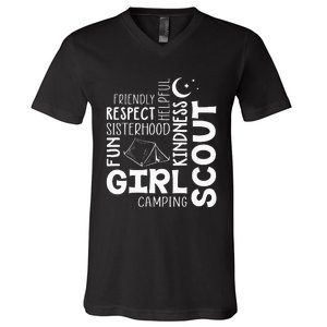 Girl Scout Camping Adventure Scout Troop Cookie Dealer V-Neck T-Shirt