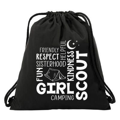 Girl Scout Camping Adventure Scout Troop Cookie Dealer Drawstring Bag