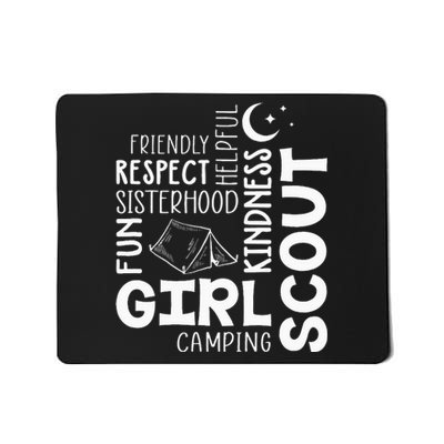 Girl Scout Camping Adventure Scout Troop Cookie Dealer Mousepad