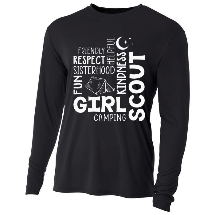 Girl Scout Camping Adventure Scout Troop Cookie Dealer Cooling Performance Long Sleeve Crew