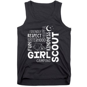 Girl Scout Camping Adventure Scout Troop Cookie Dealer Tank Top