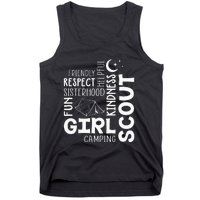 Girl Scout Camping Adventure Scout Troop Cookie Dealer Tank Top