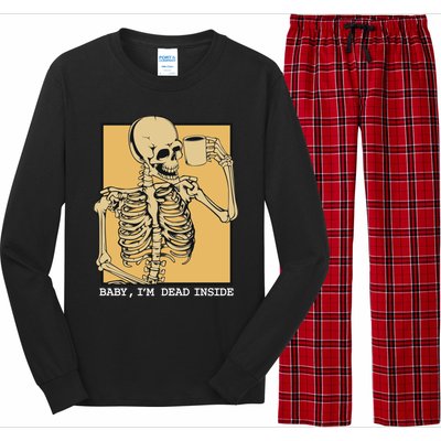 Grunge Skeleton Coffee Cup Mug Coffeeers Skull Dead Meaningful Gift Long Sleeve Pajama Set