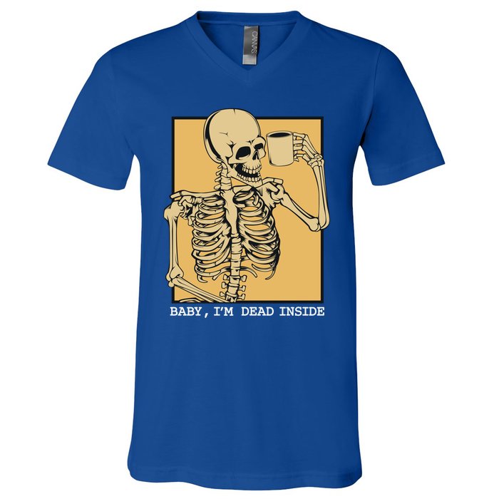 Grunge Skeleton Coffee Cup Mug Coffeeers Skull Dead Meaningful Gift V-Neck T-Shirt