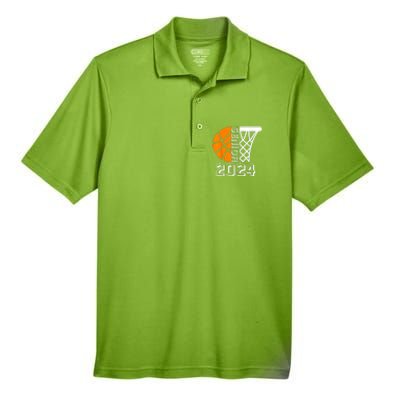 Graduate Senior Class Of 2024 Basketball Player Graduation Men's Origin Performance Pique Polo