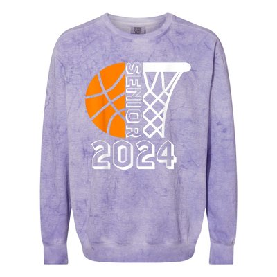 Graduate Senior Class Of 2024 Basketball Player Graduation Colorblast Crewneck Sweatshirt