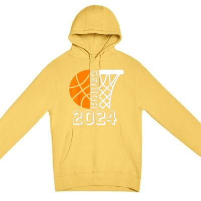 Graduate Senior Class Of 2024 Basketball Player Graduation Premium Pullover Hoodie