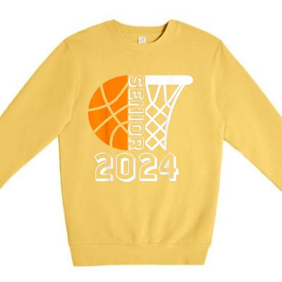 Graduate Senior Class Of 2024 Basketball Player Graduation Premium Crewneck Sweatshirt