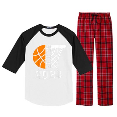 Graduate Senior Class Of 2024 Basketball Player Graduation Raglan Sleeve Pajama Set