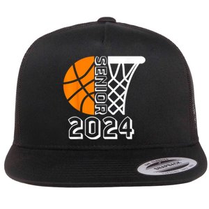 Graduate Senior Class Of 2024 Basketball Player Graduation Flat Bill Trucker Hat