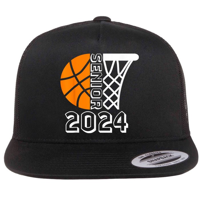 Graduate Senior Class Of 2024 Basketball Player Graduation Flat Bill Trucker Hat