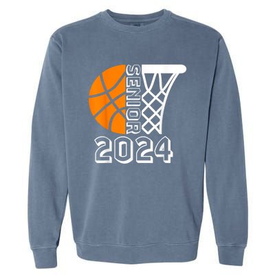 Graduate Senior Class Of 2024 Basketball Player Graduation Garment-Dyed Sweatshirt