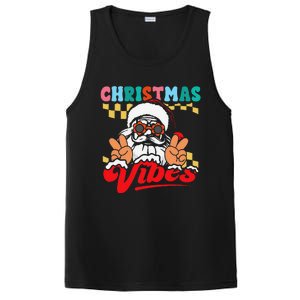 Groovy Santa Claus Christmas Vibes Peace Sign Xmas Retro PosiCharge Competitor Tank