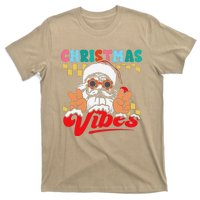 Groovy Santa Claus Christmas Vibes Peace Sign Xmas Retro T-Shirt