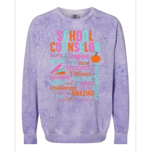 groovy School Counselor School Counseling Week Colorblast Crewneck Sweatshirt