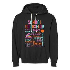 groovy School Counselor School Counseling Week Garment-Dyed Fleece Hoodie