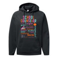 groovy School Counselor School Counseling Week Performance Fleece Hoodie