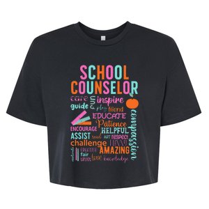 groovy School Counselor School Counseling Week Bella+Canvas Jersey Crop Tee