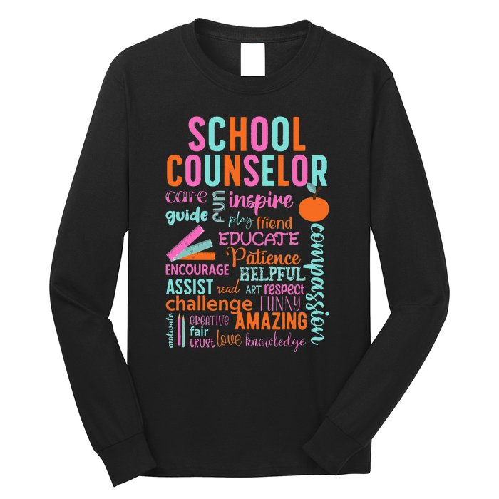 groovy School Counselor School Counseling Week Long Sleeve Shirt