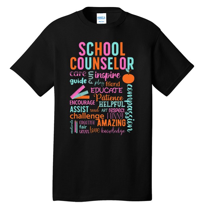 groovy School Counselor School Counseling Week Tall T-Shirt