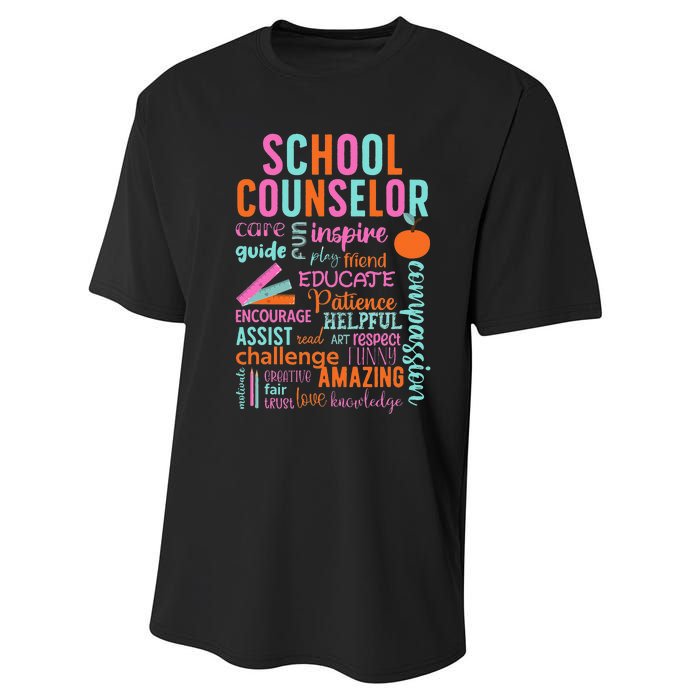 groovy School Counselor School Counseling Week Performance Sprint T-Shirt