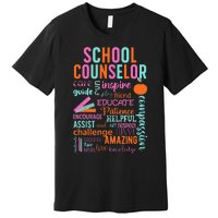 groovy School Counselor School Counseling Week Premium T-Shirt