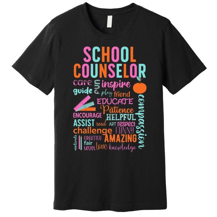 groovy School Counselor School Counseling Week Premium T-Shirt