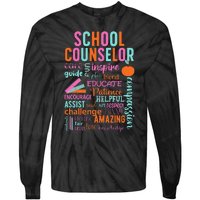 groovy School Counselor School Counseling Week Tie-Dye Long Sleeve Shirt