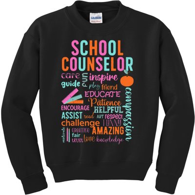 groovy School Counselor School Counseling Week Kids Sweatshirt