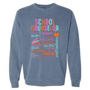 groovy School Counselor School Counseling Week Garment-Dyed Sweatshirt