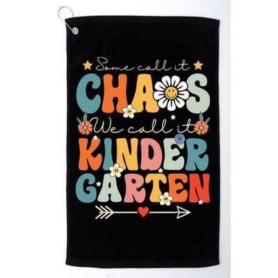 Groovy Some Call It Chaos We Call It Kindergarten Teachers Golf Towel