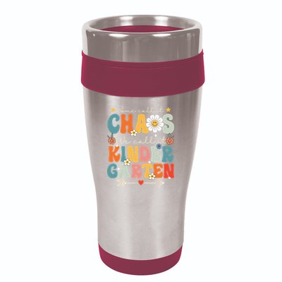 Groovy Some Call It Chaos We Call It Kindergarten Teachers 16oz Travel Tumbler
