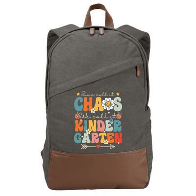 Groovy Some Call It Chaos We Call It Kindergarten Teachers Cotton Canvas Backpack