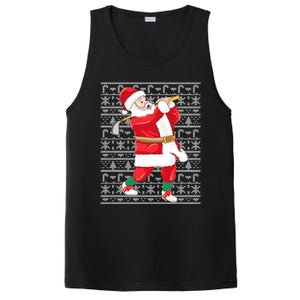 Golfing Santa Claus Golf Ugly Christmas Golfer Dad Funny Gift PosiCharge Competitor Tank