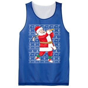 Golfing Santa Claus Golf Ugly Christmas Golfer Dad Funny Gift Mesh Reversible Basketball Jersey Tank