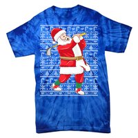 Golfing Santa Claus Golf Ugly Christmas Golfer Dad Funny Gift Tie-Dye T-Shirt