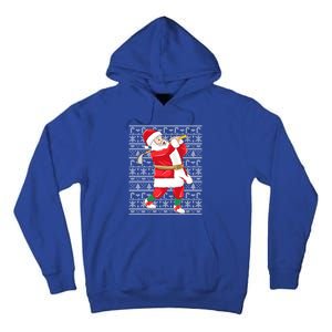 Golfing Santa Claus Golf Ugly Christmas Golfer Dad Funny Gift Tall Hoodie