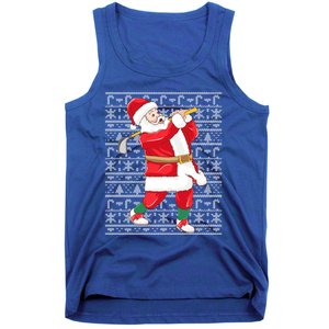 Golfing Santa Claus Golf Ugly Christmas Golfer Dad Funny Gift Tank Top