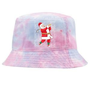 Golfing Santa Claus Golf Ugly Christmas Golfer Dad Funny Gift Tie-Dyed Bucket Hat